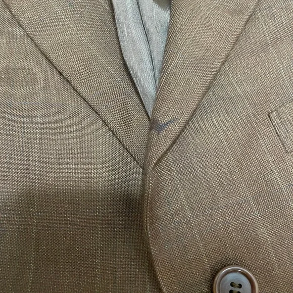 Ermenegildo Zegna Men's IT 54/ US 44‎ Brown Pinstripe Wool Linen Mohair Blazer